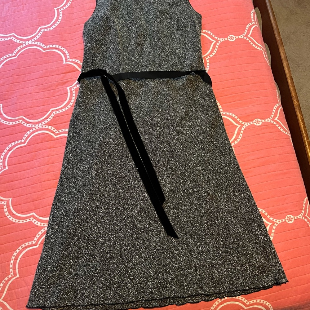 Coldwater Creek Black and Gray Midi Dress